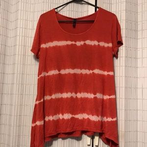 Orange and white dye top